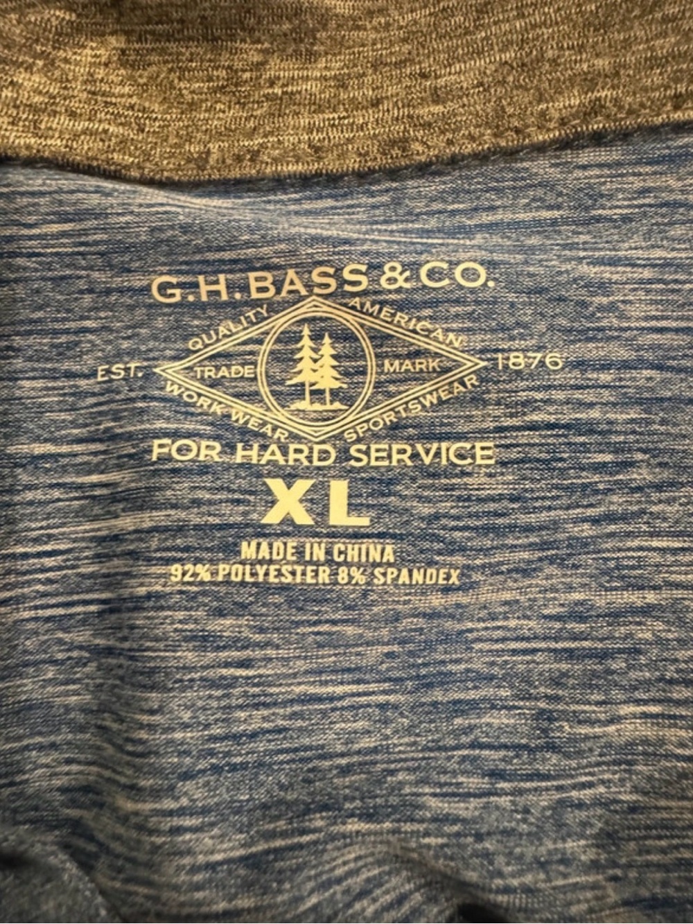 G.H. Bass & Co. Men’s XL Blue Heather Performance Polo - Picture 2 of 5